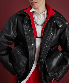 【26AUTUMN PRE-ORDER】Sheep Leather Swing Top Blouson