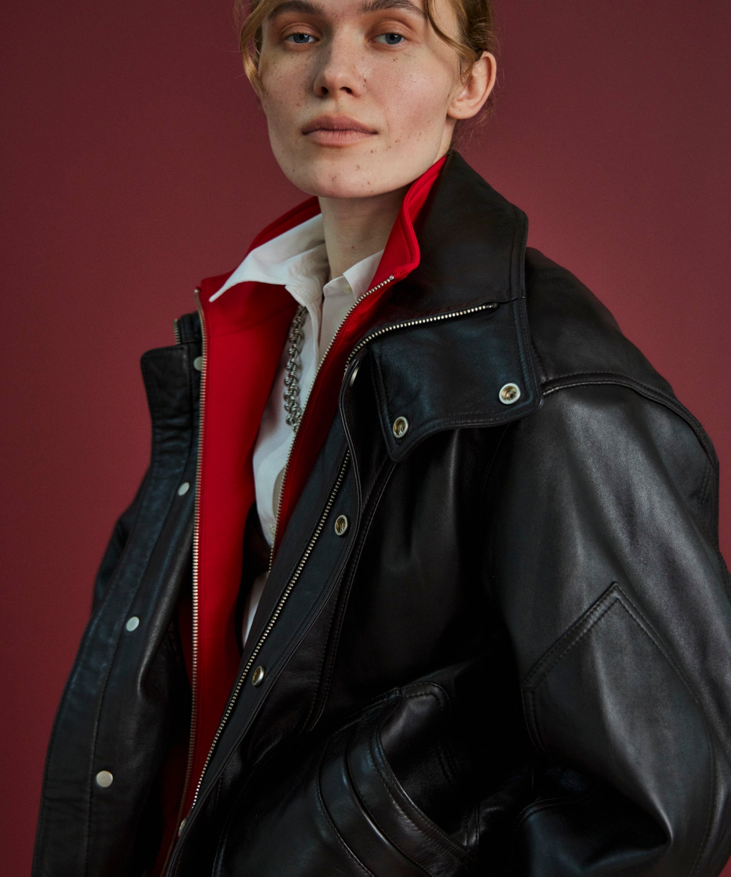 【26AUTUMN PRE-ORDER】Sheep Leather Swing Top Blouson