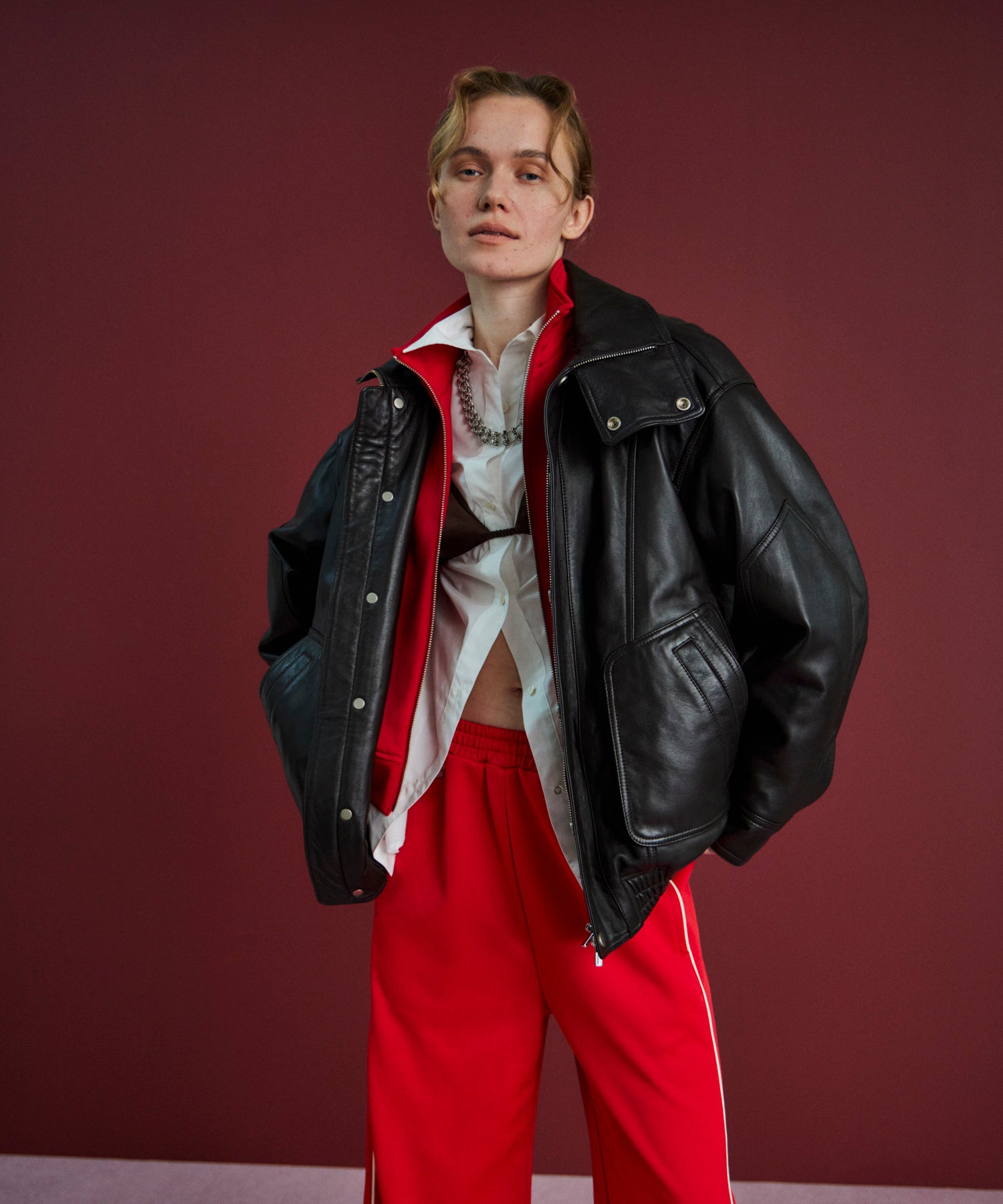 【26AUTUMN PRE-ORDER】Sheep Leather Swing Top Blouson