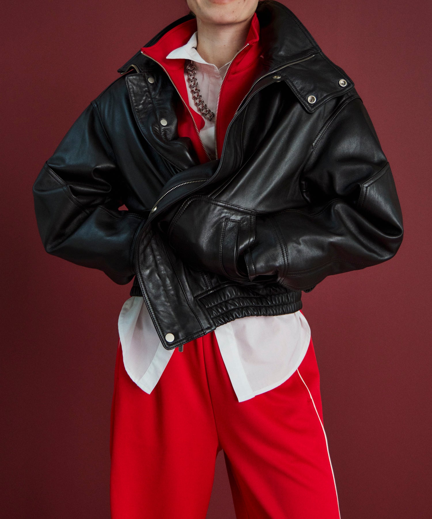 【26AUTUMN PRE-ORDER】Sheep Leather Swing Top Blouson