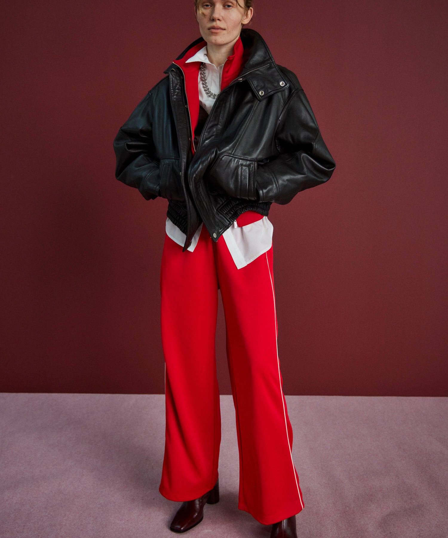 【26AUTUMN PRE-ORDER】Sheep Leather Swing Top Blouson