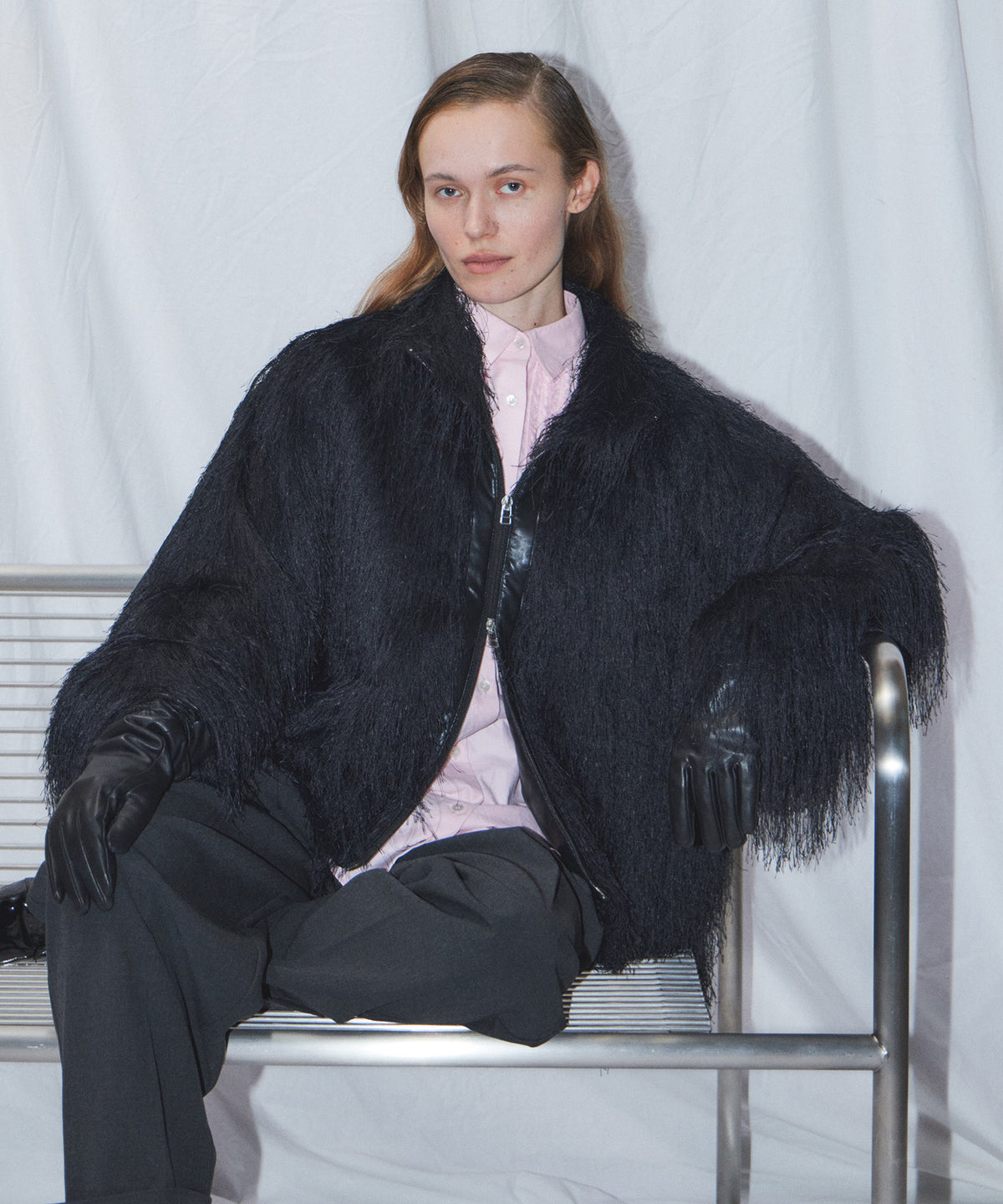 Feather High-Neck Blouson