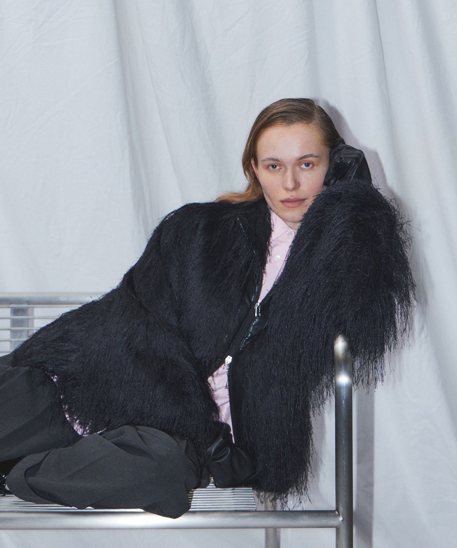 Feather High-Neck Blouson