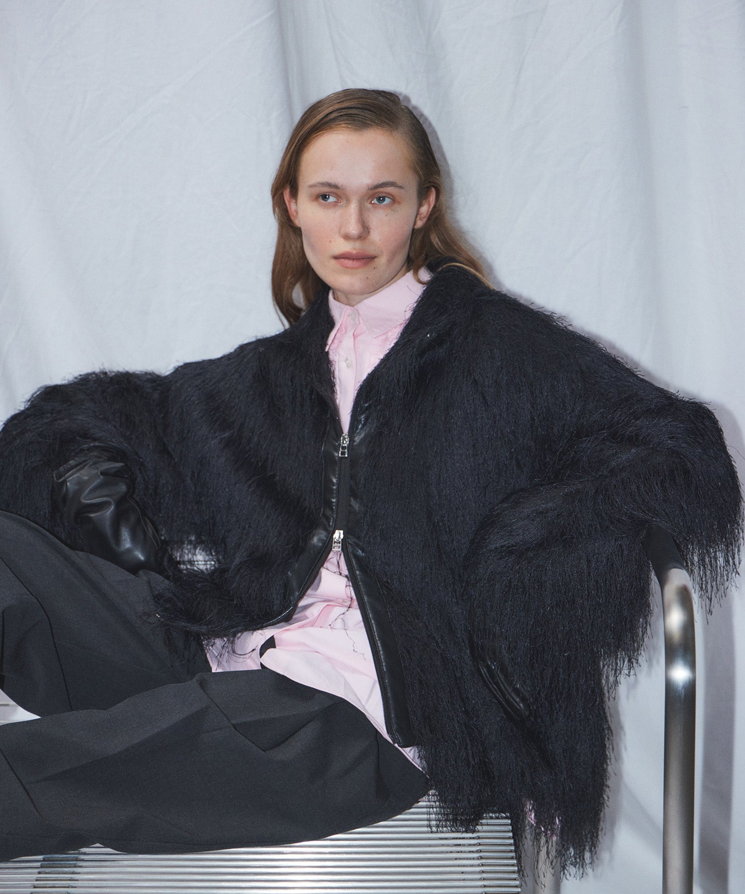 Feather High-Neck Blouson