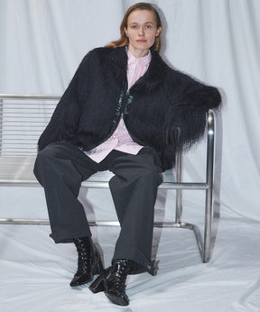 Feather High-Neck Blouson