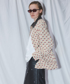 Flower Jacquard Utility Jacket