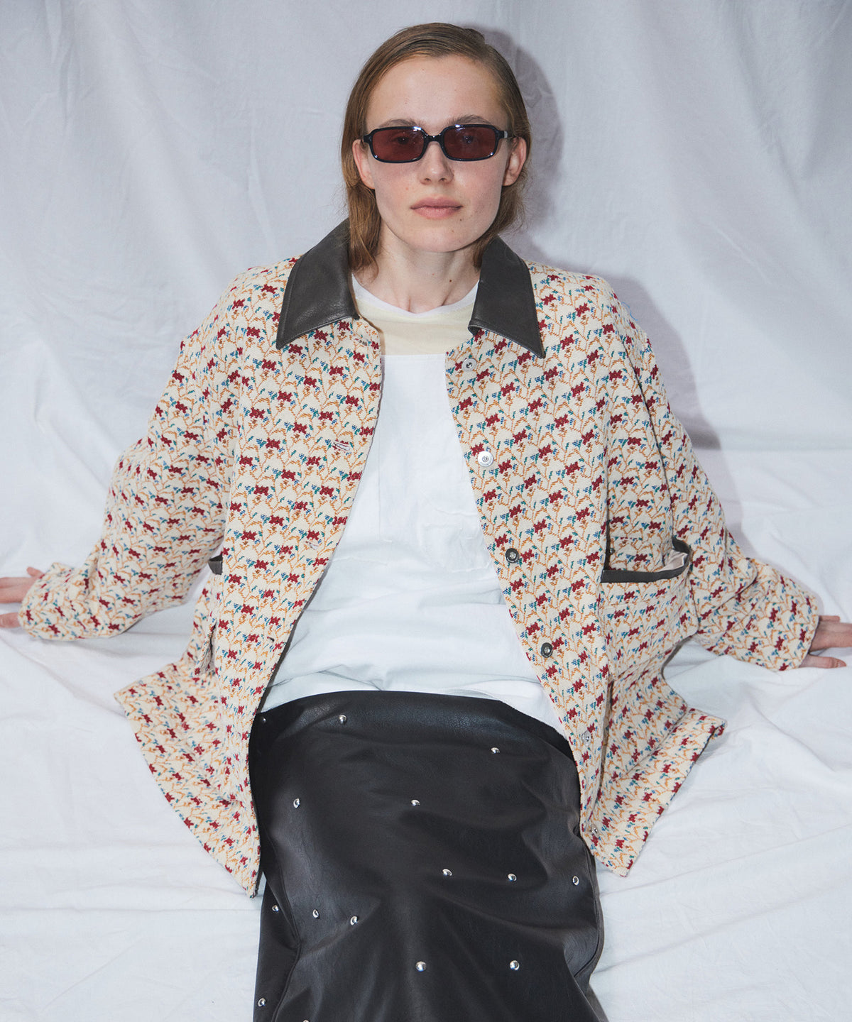 Flower Jacquard Utility Jacket