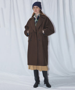 Super140's Balloon Sleeve Wool Long Coat
