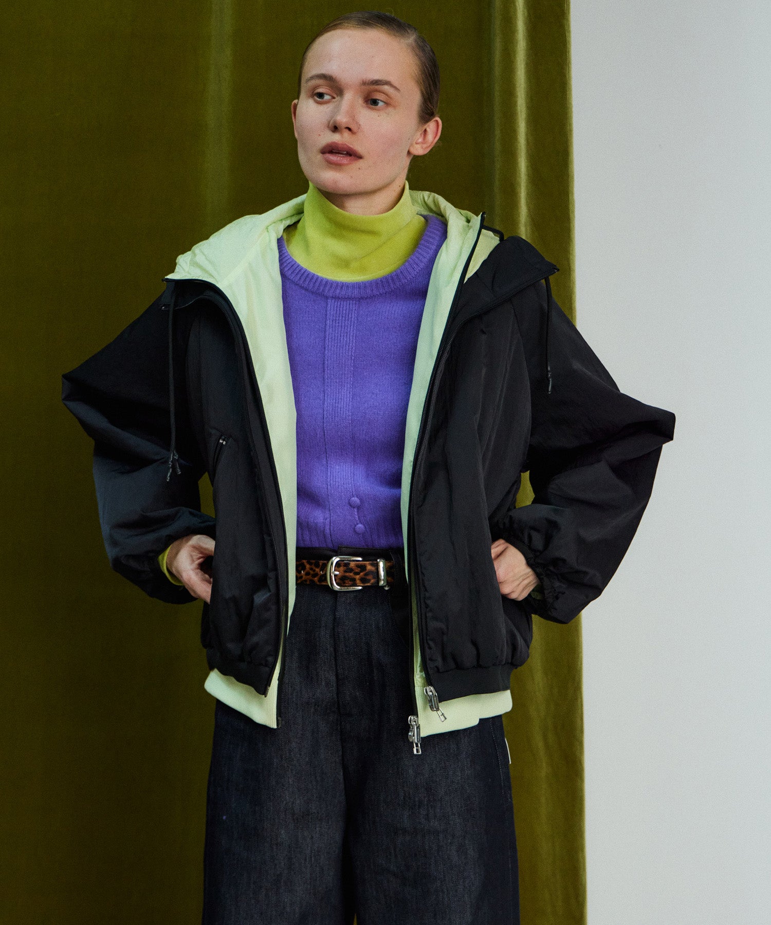 Bicolor Layered Blouson