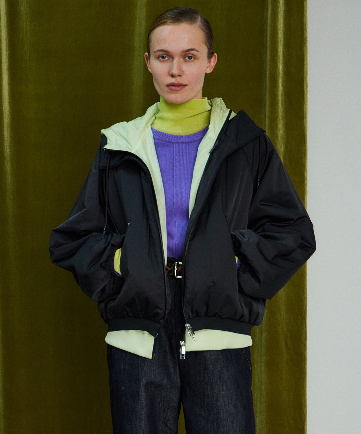 Bicolor Layered Blouson