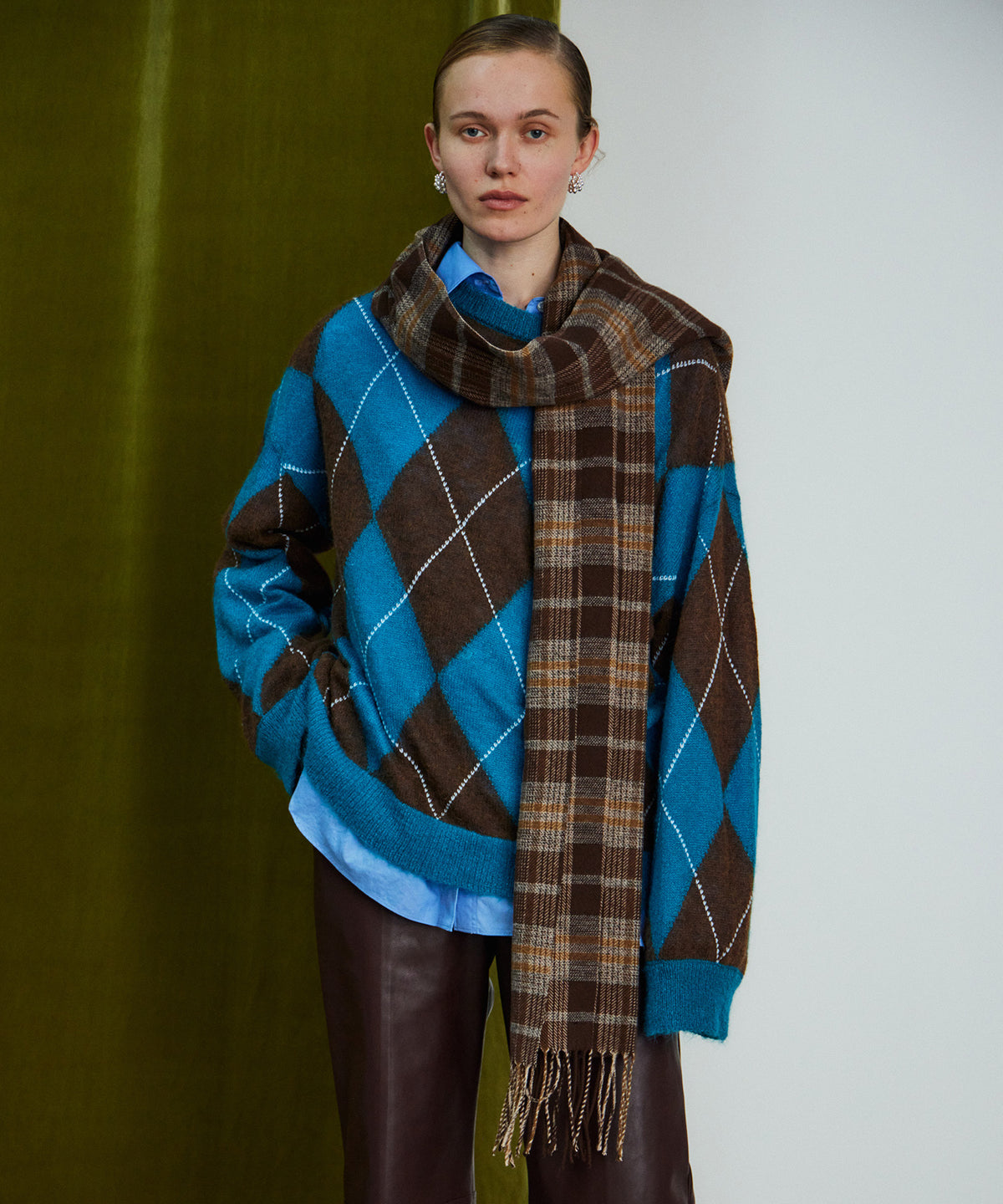 Oversized Argyle Knit