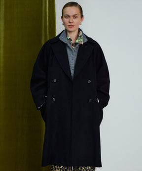 Super140's Balloon Sleeve Wool Long Coat