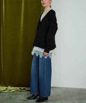 【26WINTER COLLECTION】Lace Docking Knit Top
