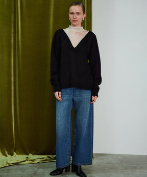 【26WINTER COLLECTION】Lace Docking Knit Top