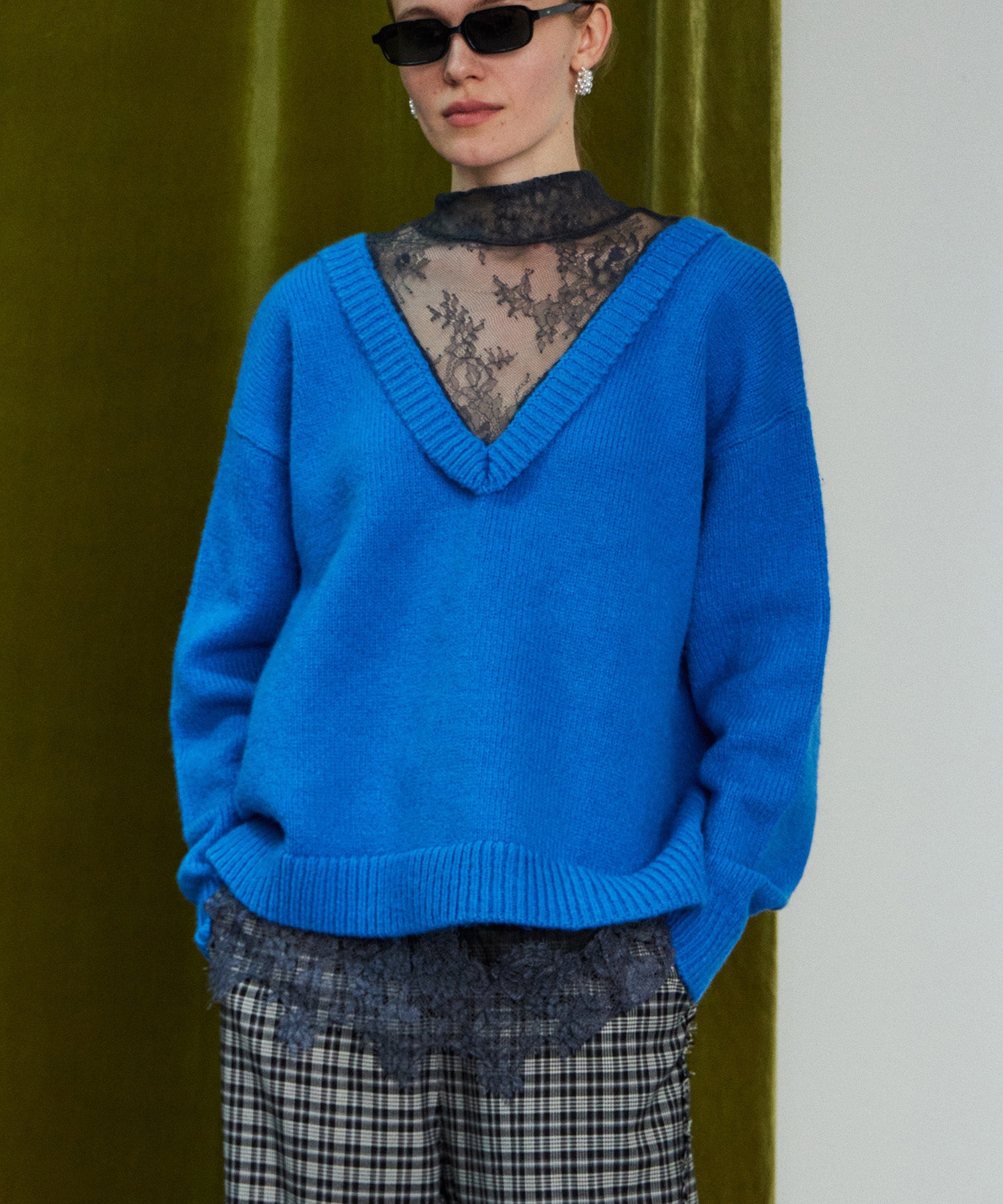 【26WINTER COLLECTION】Lace Docking Knit Top