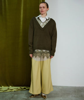 【26WINTER COLLECTION】Lace Docking Knit Top