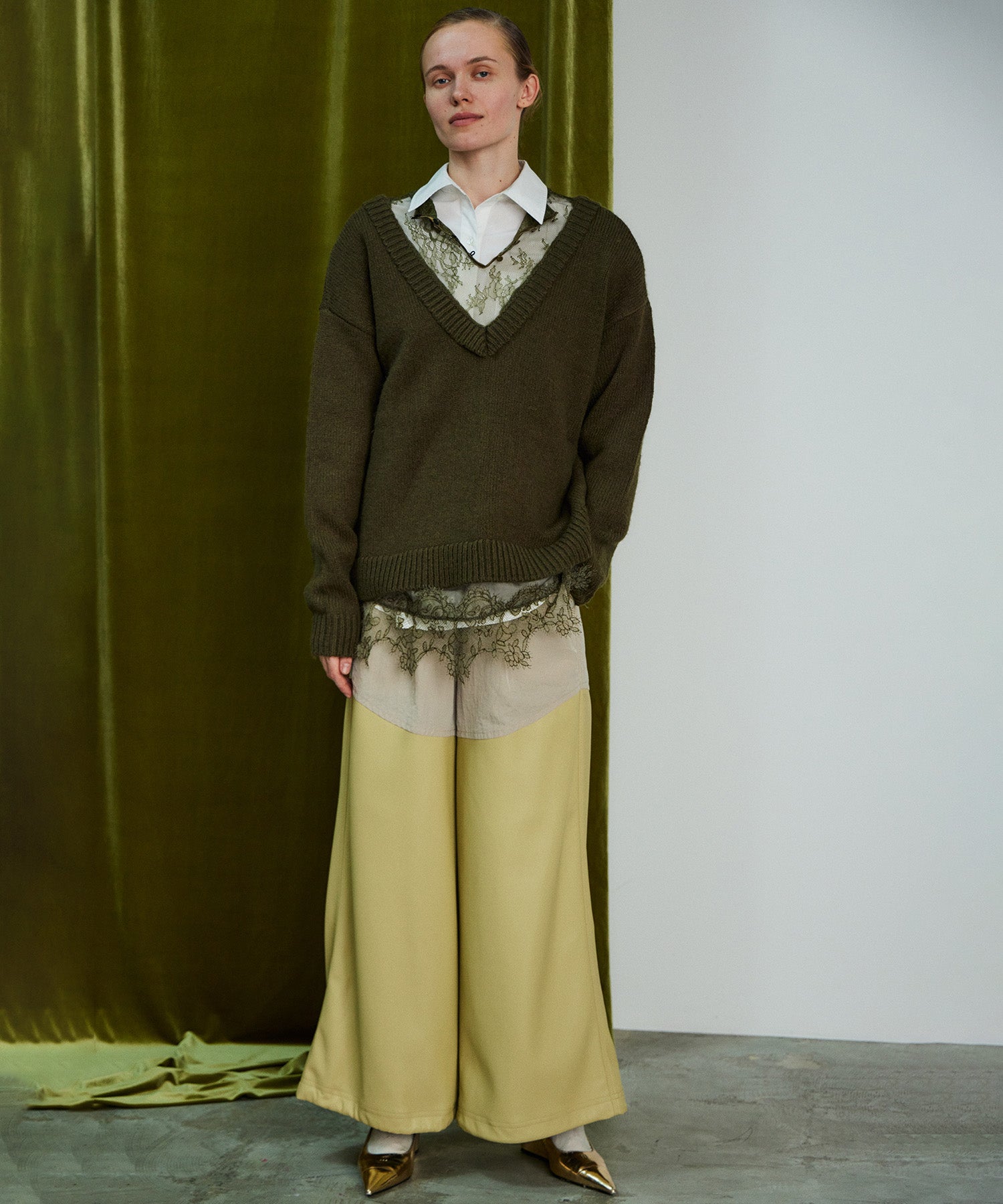 [26WINTER COLLECTION] 纯素皮革对接休闲裤