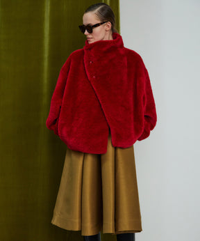 【26WINTER COLLECTION】Stand Collar Boa Coat