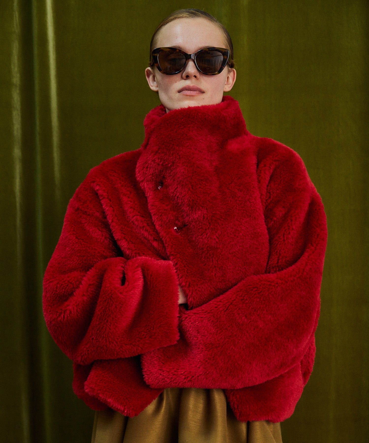 【26WINTER COLLECTION】Stand Collar Boa Coat