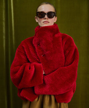 【26WINTER COLLECTION】Stand Collar Boa Coat
