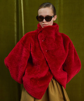【26WINTER COLLECTION】Stand Collar Boa Coat