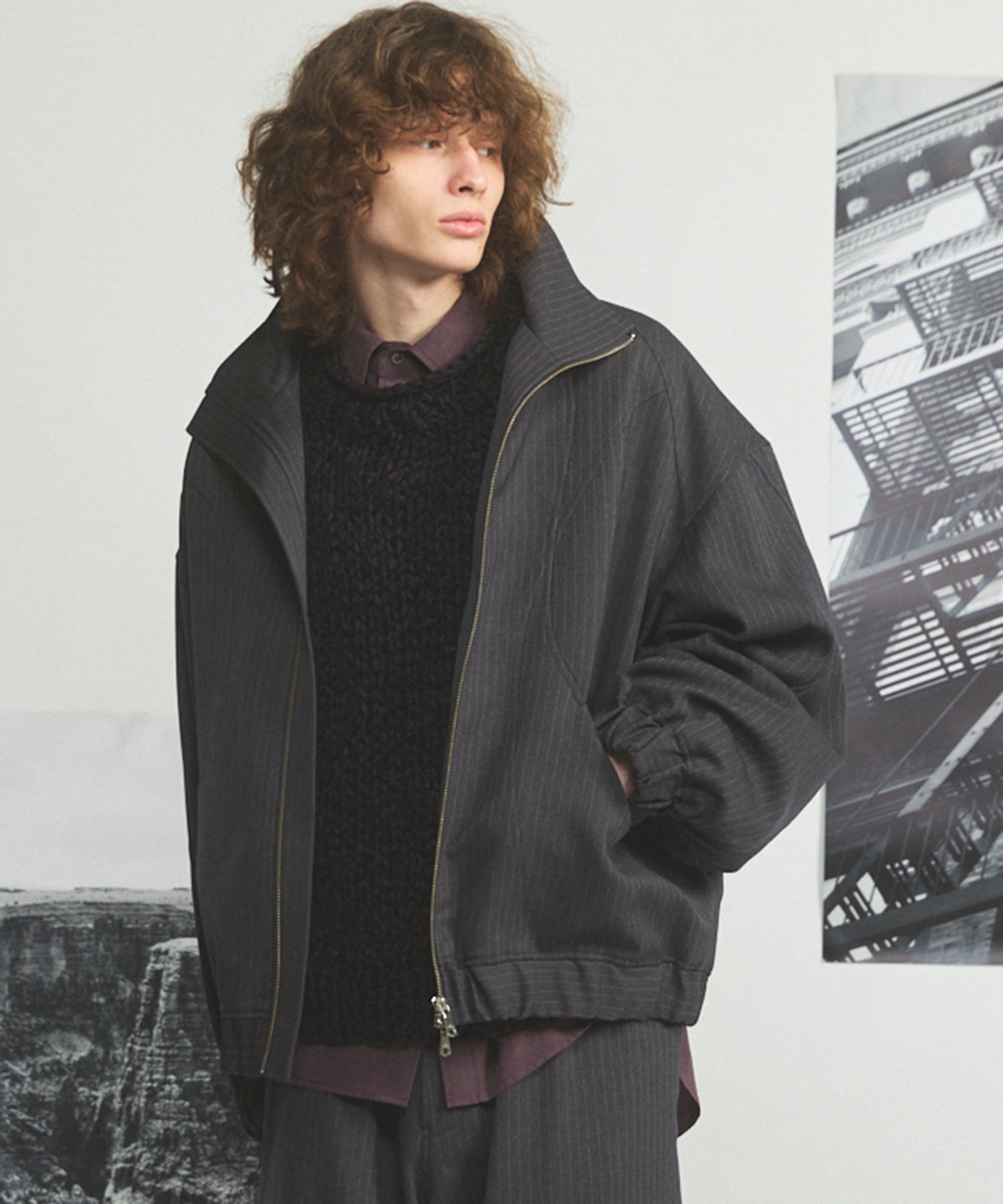 【26AW PRE-ORDER】Curve Switching Prime-Over Stand Collar Blouson