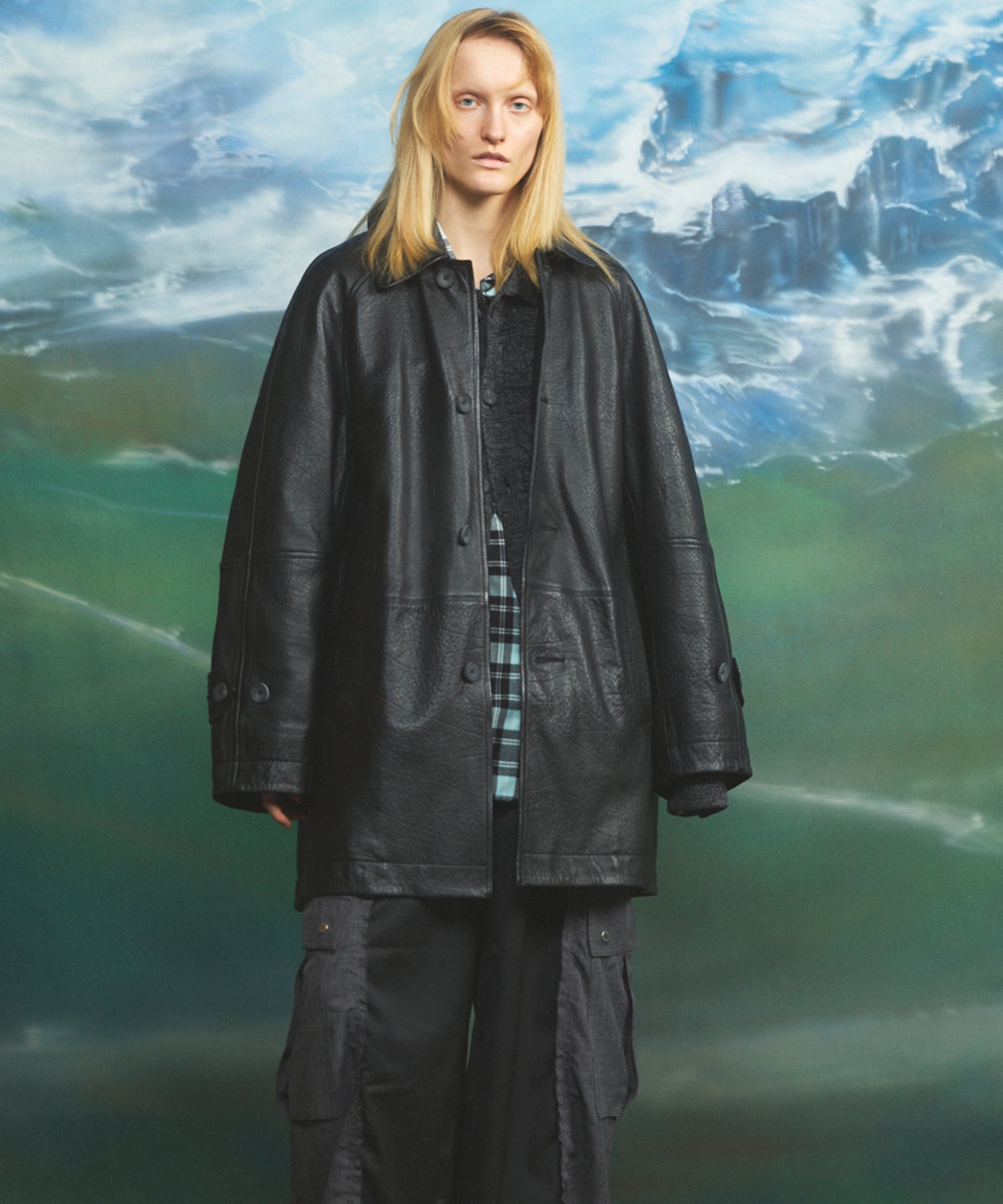 Different Materials Layering Prime-Over Trucker Jacket