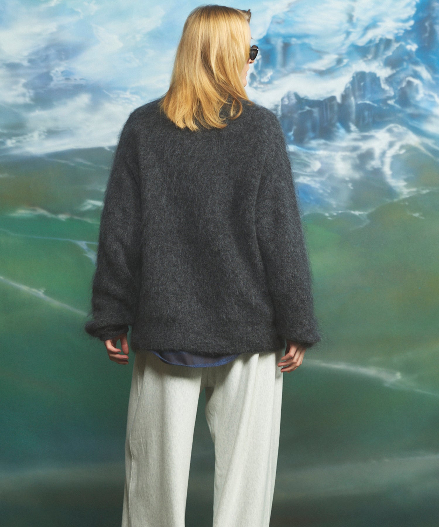 Airy Striped Gabardine Prime-Over Short-sleeved Shirt