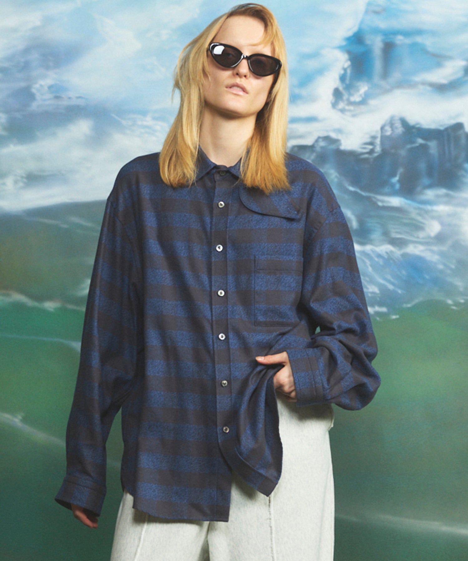 [26AW PRE-ORDER] [Italian dead stock fabric] Prime over regular collar shirt coat
