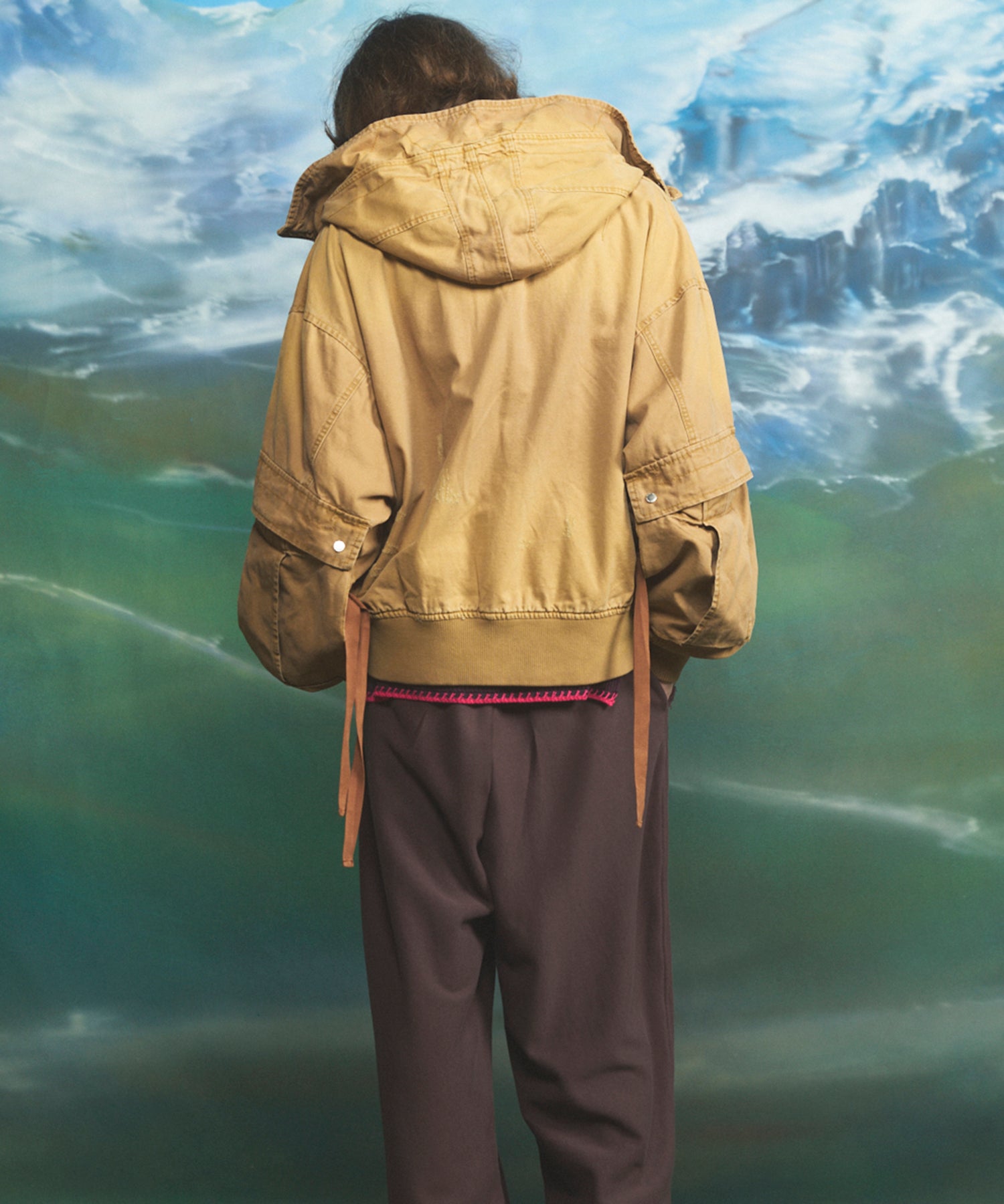 【26AW PRE-ORDER】Cargo Pocket Duck Fabric Prime-Over Zip Hoodie Blouson