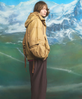 【26AW PRE-ORDER】Cargo Pocket Duck Fabric Prime-Over Zip Hoodie Blouson