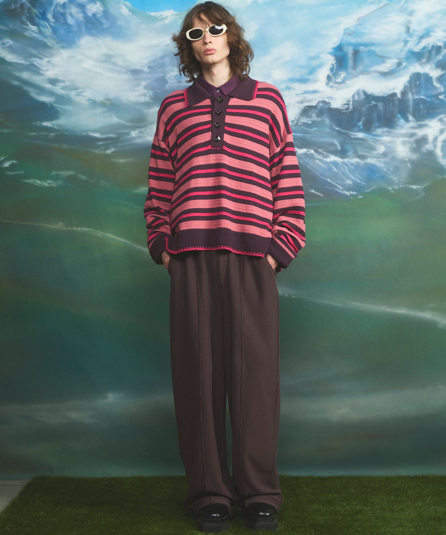 [26SS PRE-ORDER] Airy Striped Gabardine Prime-Over Short-sleeved Shirt