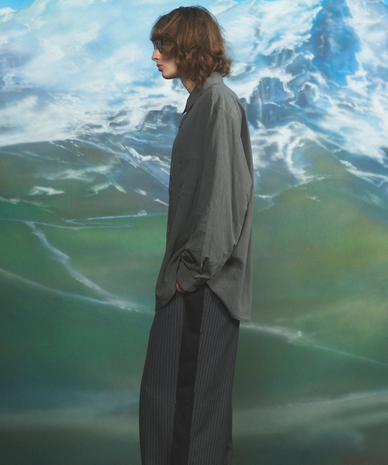 [26SS PRE-ORDER] Airy Striped Gabardine Prime-Over Short-sleeved Shirt