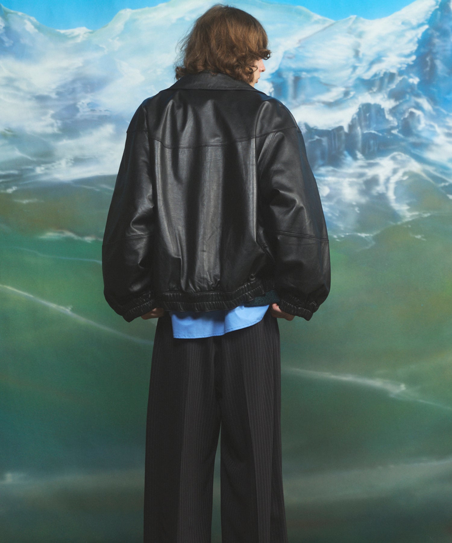 シープレザープライムオーバースタンドカラーブルゾン