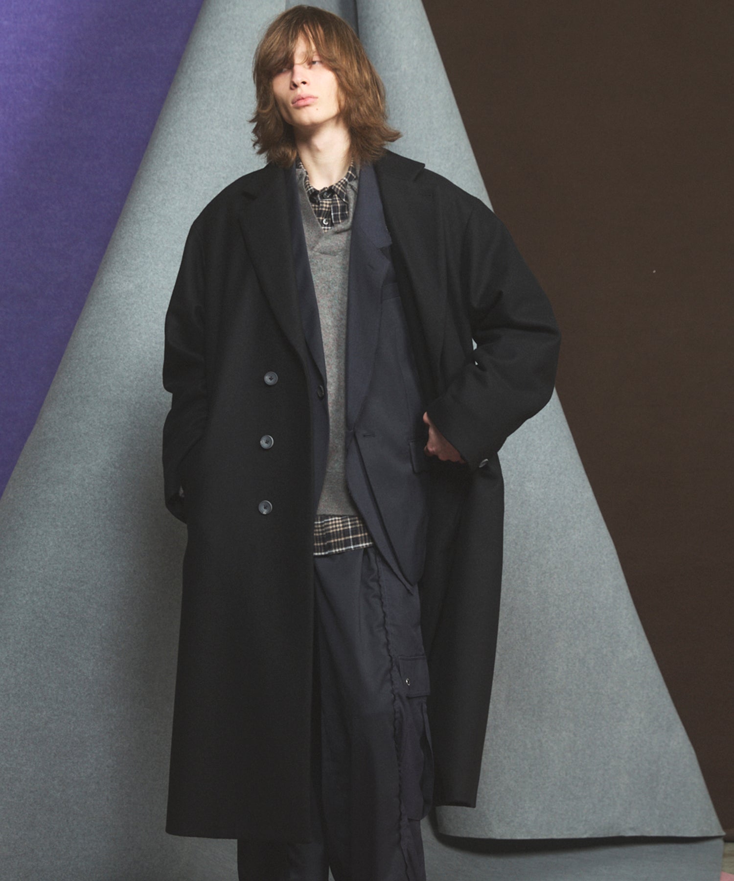 [26AW PRE-ORDER] [Italian dead stock fabric] Prime over regular collar shirt coat