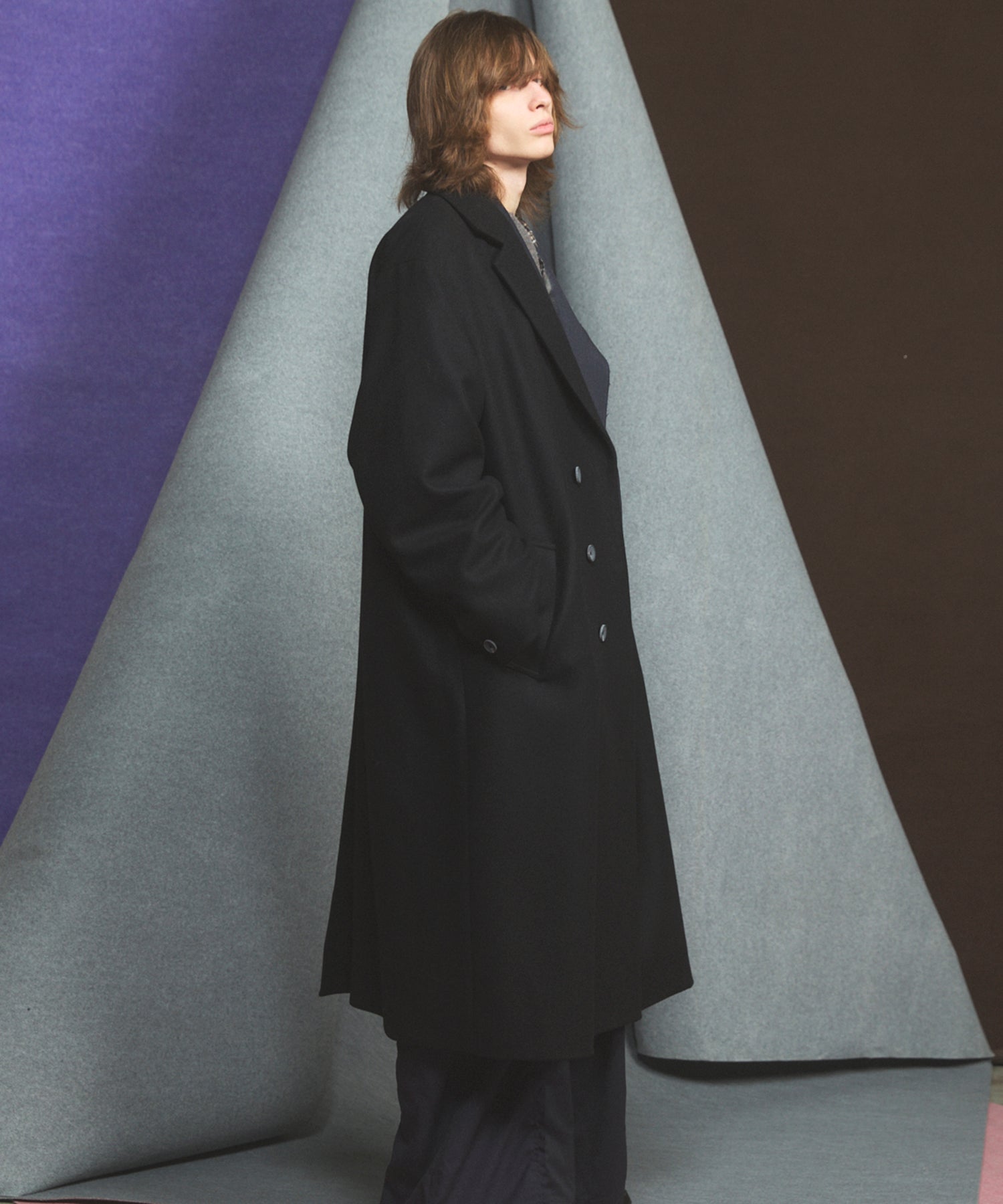 [26AW PRE-ORDER] [Italian dead stock fabric] Prime over regular collar shirt coat
