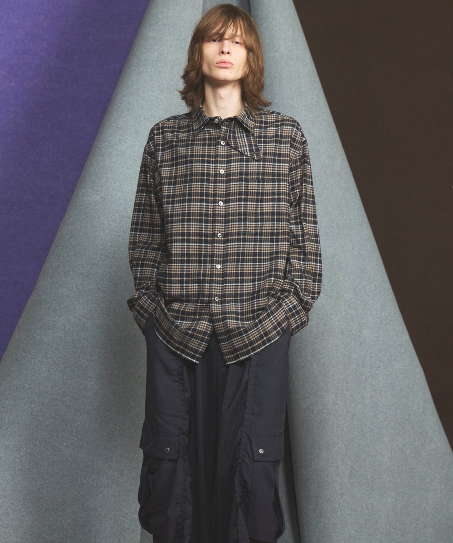 [26AW PRE-ORDER] [Italian dead stock fabric] Prime over regular collar shirt coat