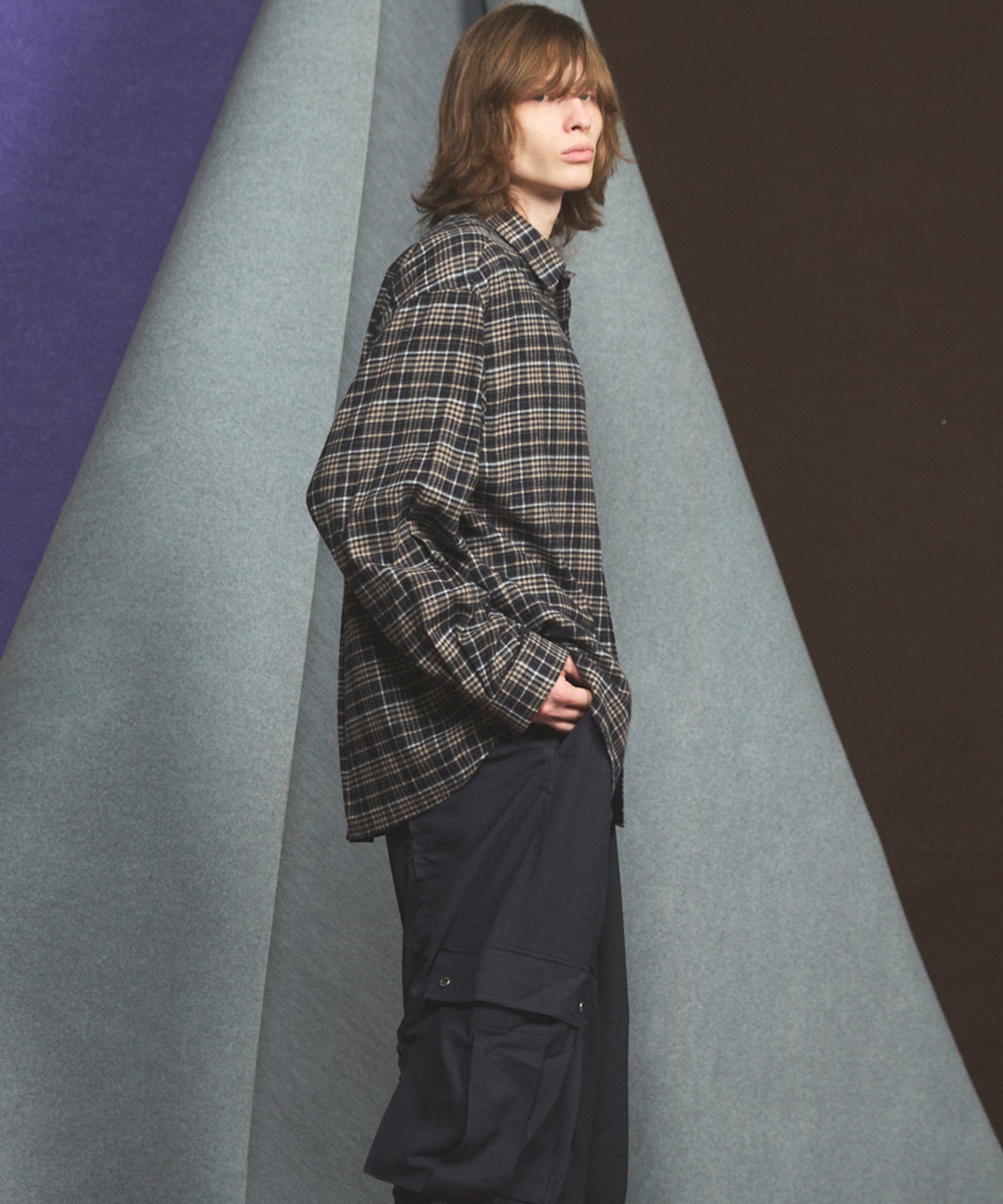 [26AW PRE-ORDER] [Italian dead stock fabric] Prime over regular collar shirt coat
