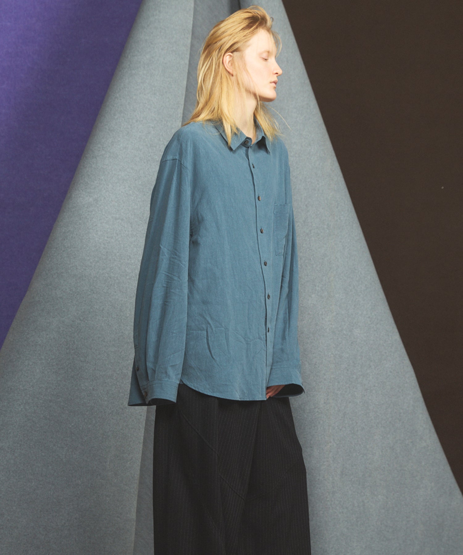 [26SS PRE-ORDER] Airy Striped Gabardine Prime-Over Short-sleeved Shirt