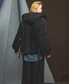 【26AW PRE-ORDER】Cargo Pocket Duck Fabric Prime-Over Zip Hoodie Blouson