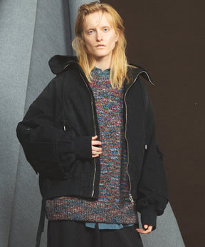 【26AW PRE-ORDER】Cargo Pocket Duck Fabric Prime-Over Zip Hoodie Blouson