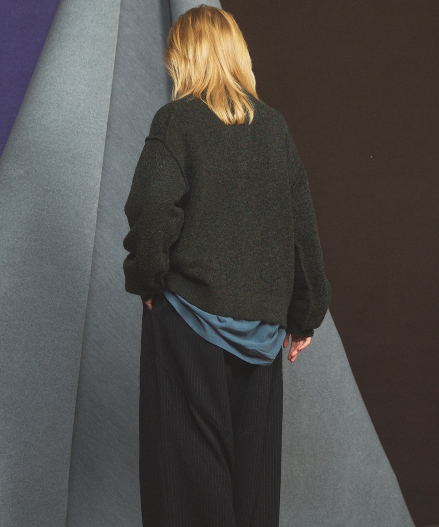 Airy Striped Gabardine Prime-Over Short-sleeved Shirt