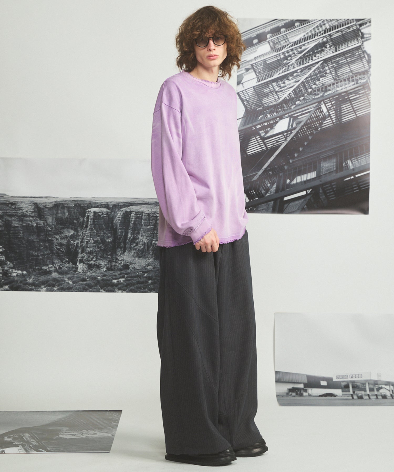 【26AW PRE-ORDER】코튼 발파 레이스 프라임 오버 헨리 넥 롱 슬리브 니트 T셔츠