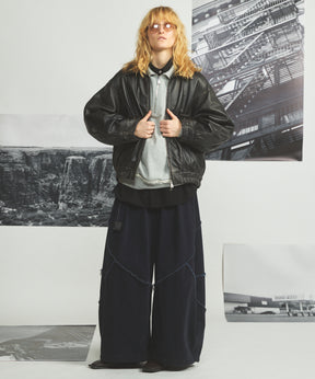 【26AW PRE-ORDER】3Dカッティングモールデニムプライムワイドベルテッドパンツ