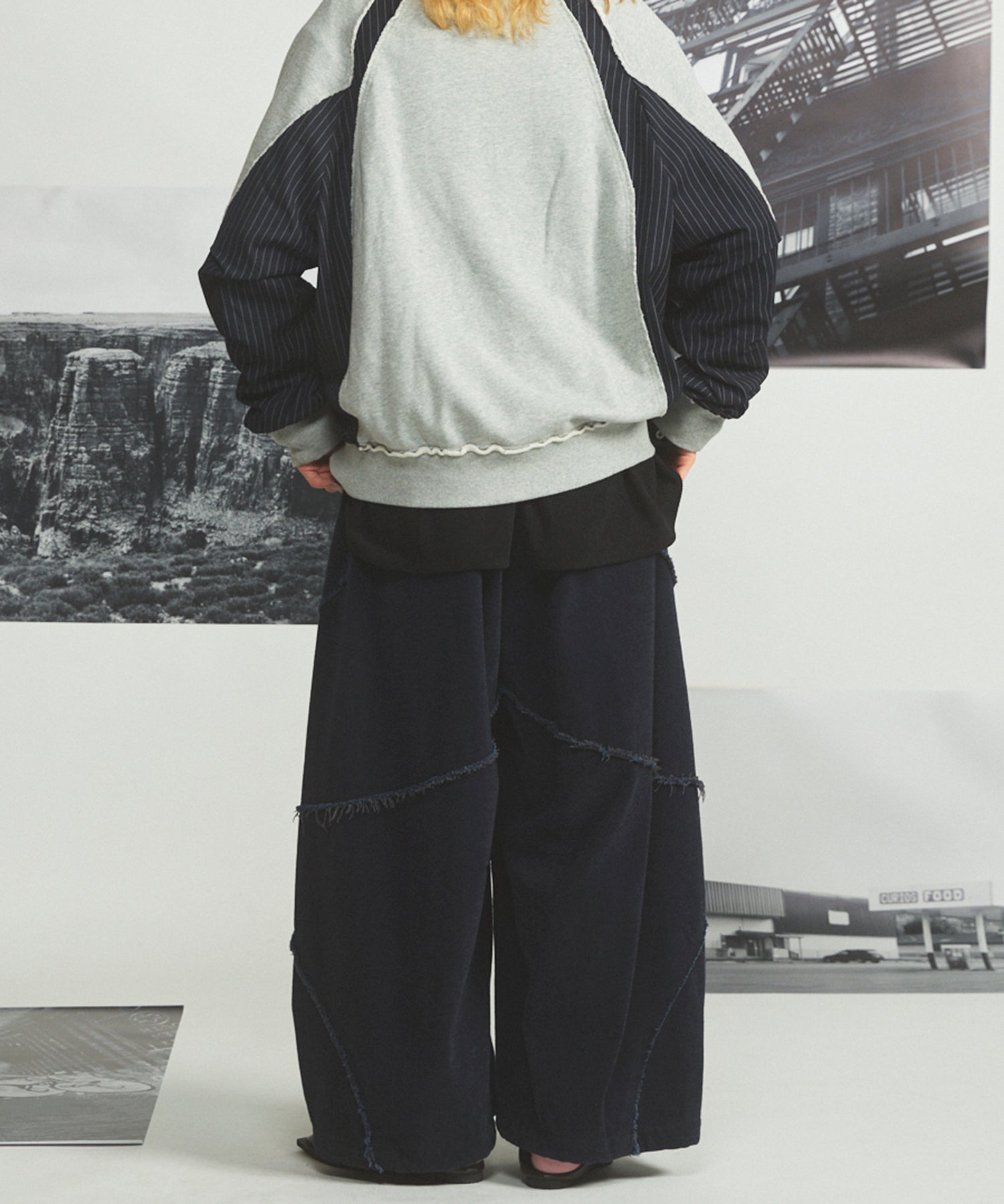 【26AW PRE-ORDER】3Dカッティングモールデニムプライムワイドベルテッドパンツ