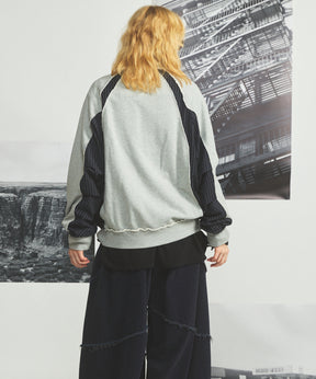 [26AW PRE-ORDER] Cotton Balfa Lace Prime Over Henley Neck Long Sleeve Knit T-shirt