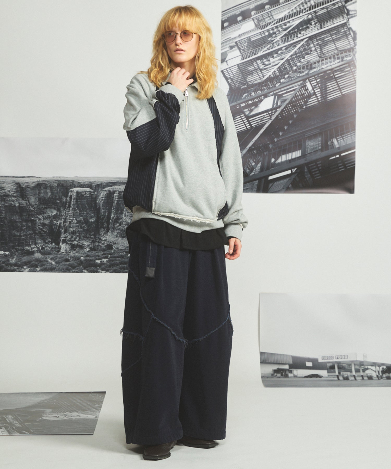 【26AW PRE-ORDER】3Dカッティングモールデニムプライムワイドベルテッドパンツ