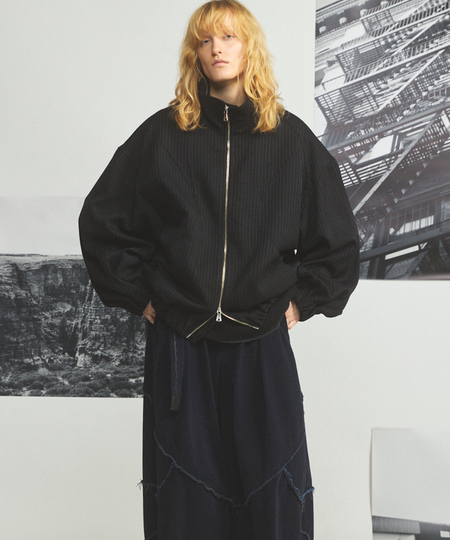 【26AW PRE-ORDER】Curve Switching Prime-Over Stand Collar Blouson