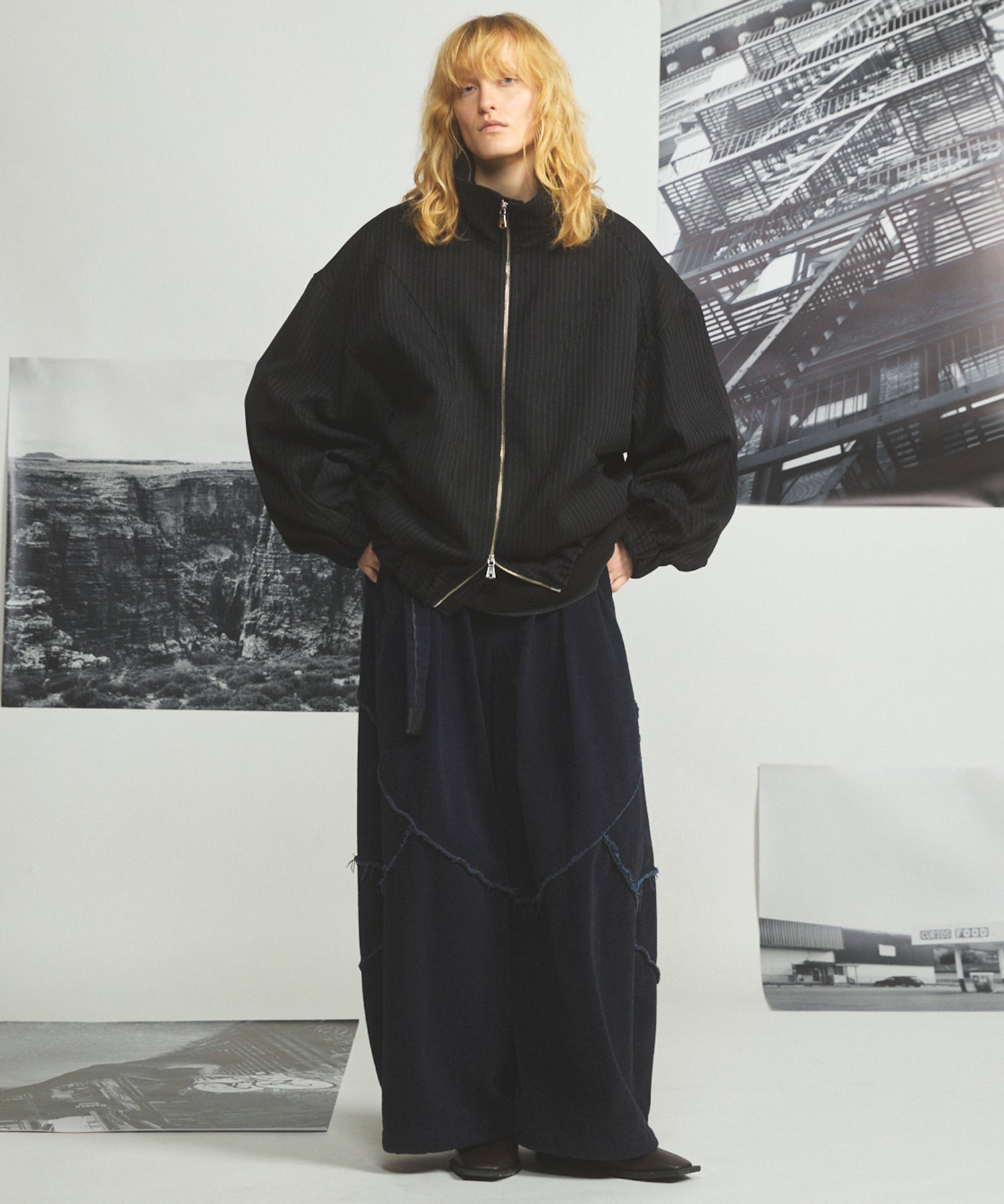 【26AW PRE-ORDER】3Dカッティングモールデニムプライムワイドベルテッドパンツ