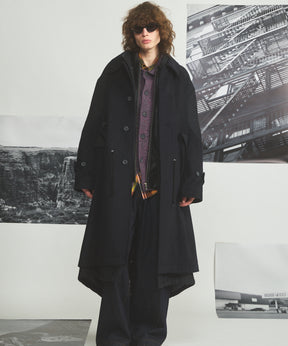 [26AW PRE-ORDER] Sheep leather melton combination prime over half coat